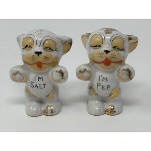 Vintage Bonzo Dog Salt and Pepper Shakers I'm Pep I'm Salt Japan